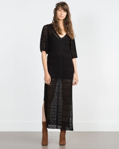 Mesh knitted dress