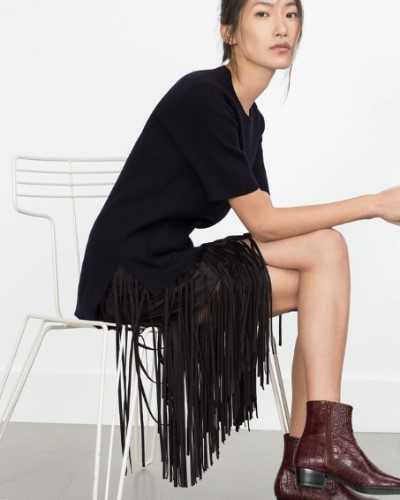 Suede tassels in dress