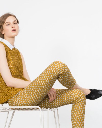 Feather print pants