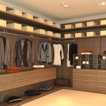 灰檀挂墙式衣帽间